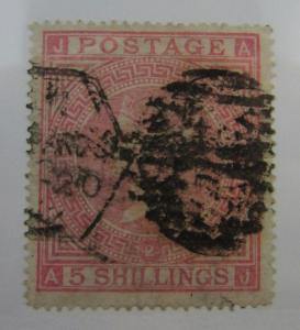 1867 Great Britain SC #57 Plate 2 Light Vertical Crease used stamp cv $1250