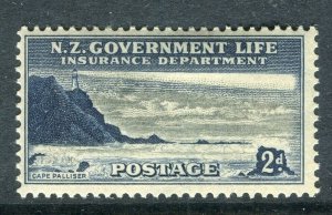 NEW ZEALAND; 1947-65 early Life Insurance Lighthouse issue Mint hinged 2d.