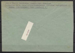 German Empire: 1942 Cover Dienstpost Ukraine