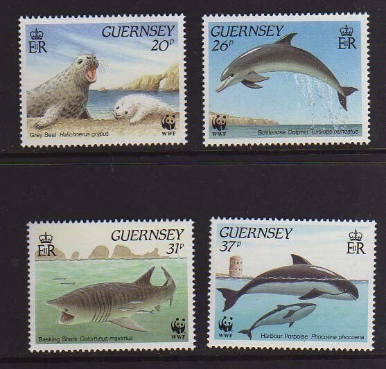 Guernsey 1990 Sc 441-444 WWF set MNH