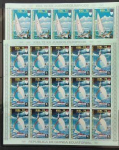 Guinea Ecuatorial 1972 Olympics Ship Sport Kiel Set x 15 MNH(105 Stamps) GU13