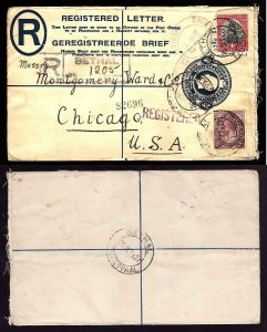 South Africa cover  #14287-Bethal 26 Oct 1927-reg'd letter envelope to USA