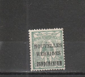 French New Hebrides  Scott#  6  MH  (1910 Overprinted)