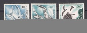 1957 MONACO, Uccelli - Birds , Air Mail 66/68 , 3 values MNH**