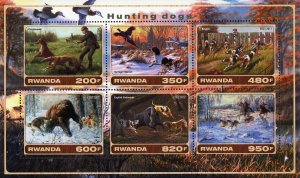 Hunting Dog Forest Nature Souvenir Sheet of 6 Stamps Mint NH