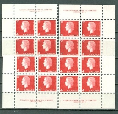 CANADA 1963 CAMEO #404 ...PL 1 SET CORNERS BLKS MNH...$5.80