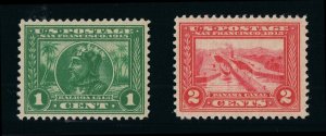 EXCEPTIONAL GENUINE SCOTT #397 & 398 VF-XF MINT OG NH PAN-PACIFIC EXPO PERF-12