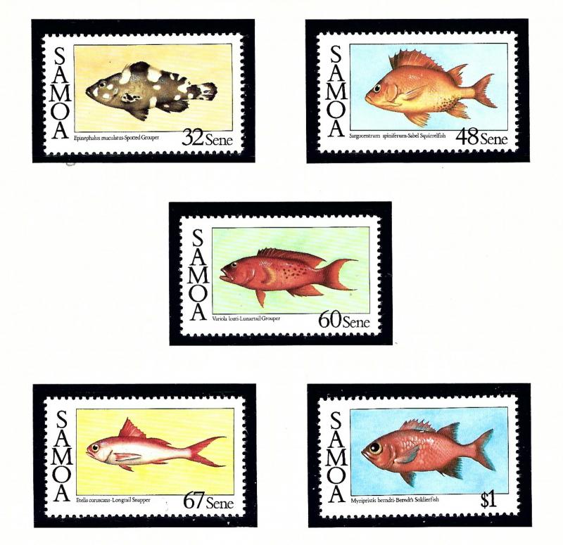 Samoa 680-84 MNH 1986 Fish