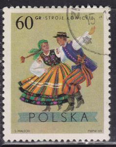 Poland 1686 Costumes of Lowicz, Lodz 60GR 1969