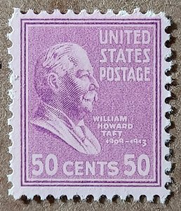 United States #831 50c William Howard Taft MNG (1938)