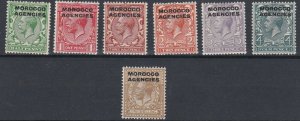 MOROCCO AGENCIES  1914 - 31  S G 42 - 49   VARIOUS VALUES TO 1/-   MH CAT £52