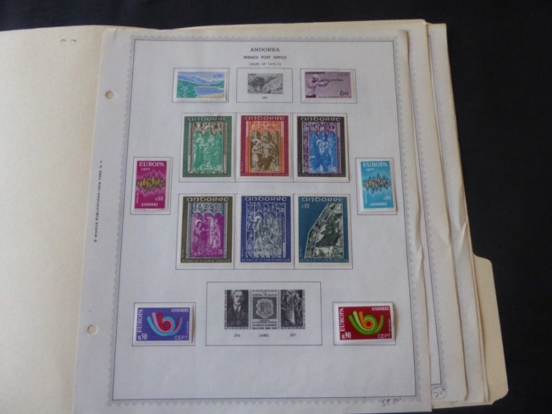 French Andorra 1972-1980 Stamp Collection on Alb Pgs