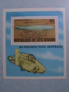 REPUBLIC OF COTE-DIVOIRE  ZEPPELIN SOUVENIR SHEET.