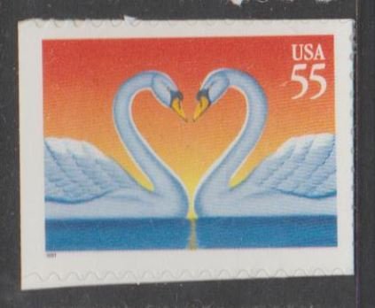 U.S. Scott #3124 Love Heart Swan Booklet Stamp - Mint NH Single