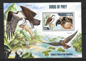 MALDIVE ISLANDS Sc3059 2013 BIRDS OF PREY M/S MNH