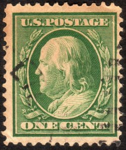 1908, US 1c, Franklin, Used, Sc 331