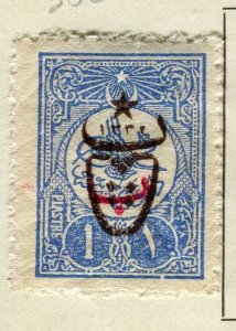 TURKEY; 1915 early Beetle Optd on 1Pi. mint hinged value