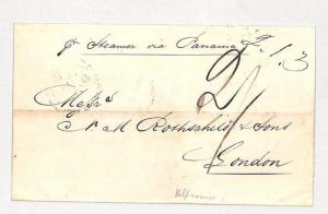 I325 1860 CHILE BRITISH POST OFFICE *Valparaiso* CDS Transatlantic GB Via Panama