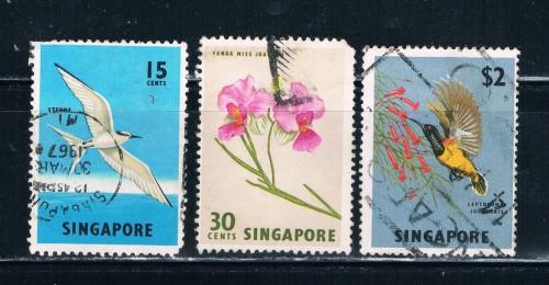 Singapore #65;68;76 Used Birds and Flowers (S0291)