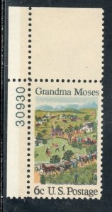 1370 * GRANDMA MOSES * U.S. Postage Stamp  MNH * UL PL#30930