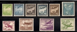 10 Different F-VF OG NH Mint Chile Airmail issued 1934 to 1960 - I Combine S/H