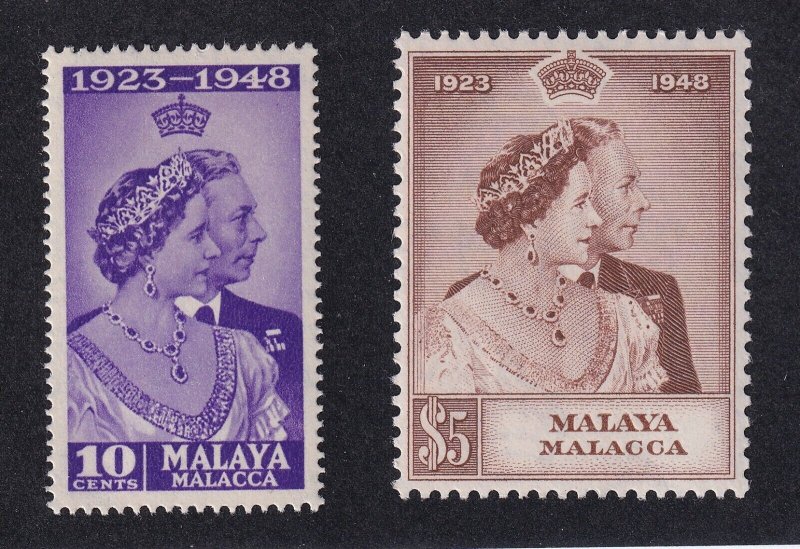 Malacca Scott # 1 - 2 set VF OG mint lightly hinged cv $ 35 ! see pic ! 