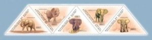 Guinea - Elephants on Stamps - 5 Stamp  Strip  - 7B-1548