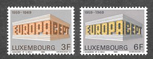 Luxembourg Scott 475-76 MNHOG - 1969 EUROPA Issue - SCV $0.95