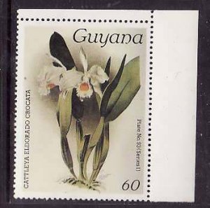 Guyana-Sc#1158a- id9-unused NH 60c-Flowers-Orchids-wmk Lotus Bud Multiple-1985-