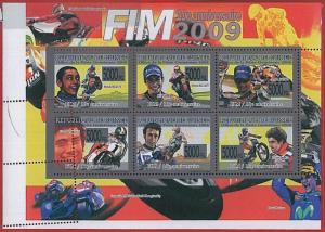 FRENCH GUINEA - ERROR, 2008 MISPERF SHEET: MOTORBIKES, FIM, Valentino Rossi