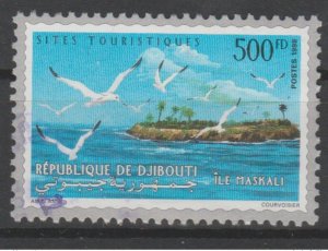 1998 Djibouti Mi. 673 obl. Maskali Island Tourist Sites Seagulls Birds RARE-