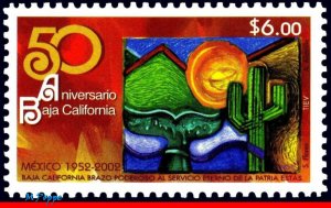 2296 MEXICO 2002 STATE OF BAJA CALIFORNIA, 50th ANNIV., CACTUS, MI# 3004, MNH