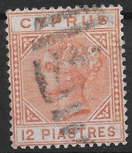 CYPRUS SG37 1893 12p ORANGE-BROWN USED (r)