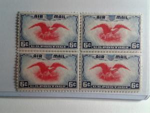 SCOTT # C 23 AIRMAIL BLOCK OF 4 MINT NEVER HINGED GEMS