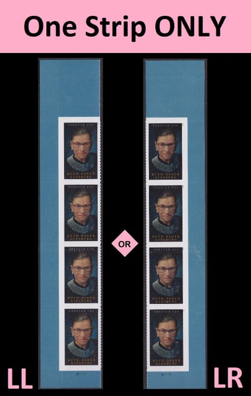 US 5821 Ruth Bader Ginsburg F plate strip 4 MNH 2023