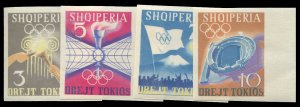 Albania #730-733, 1964 Olympics, imperf. set of four, never hinged