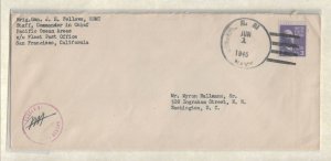 1945 Gen J.H. Fellows, USMC, San Francisco, Ca to Washington DC (53371)