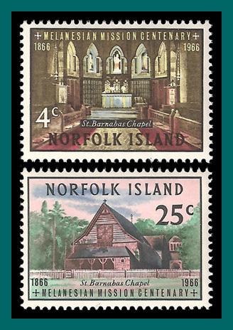 Norfolk Island 1966 Melanesian Mission, MNH  97-98,SG74-SG75