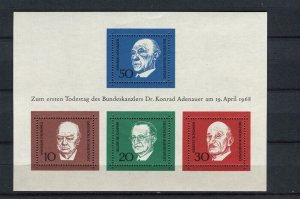 GERMANY; WEST pictorial SHEET fine Mint MNH unmounted, 1968