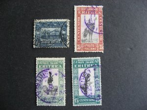 Eritrea 4 old stamps used, mixed condition see pictures