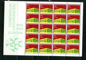 Liechtenstein 1969 Mi 507 MNH Sheet(Kleinbogen) EUROPA 8763