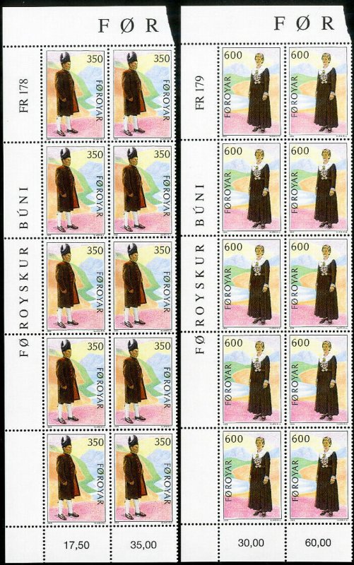 Faroe Islands Stamps # 189-90 MNH XF Lot of 10x sets Scott Value $30.00