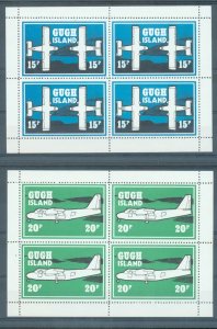 GB Gugh Island,Scillies, 1975 Aircraft set of 2 in sheets of 4 MNH