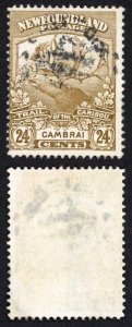 Newfoundland SG140 24c Bistre-brown Fine used Cat 45 pounds