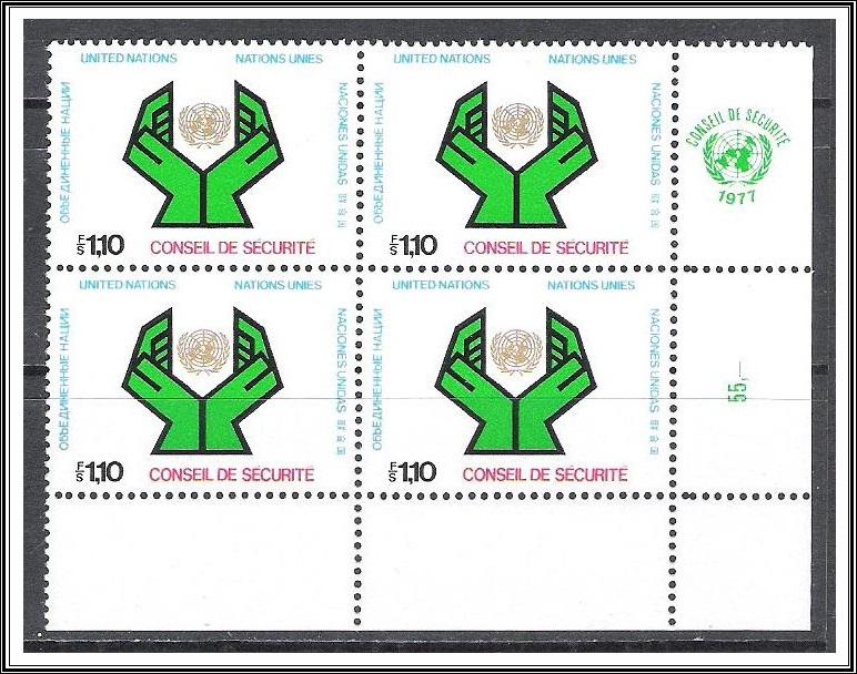 United Nations Geneva #68 Inscription Block MNH