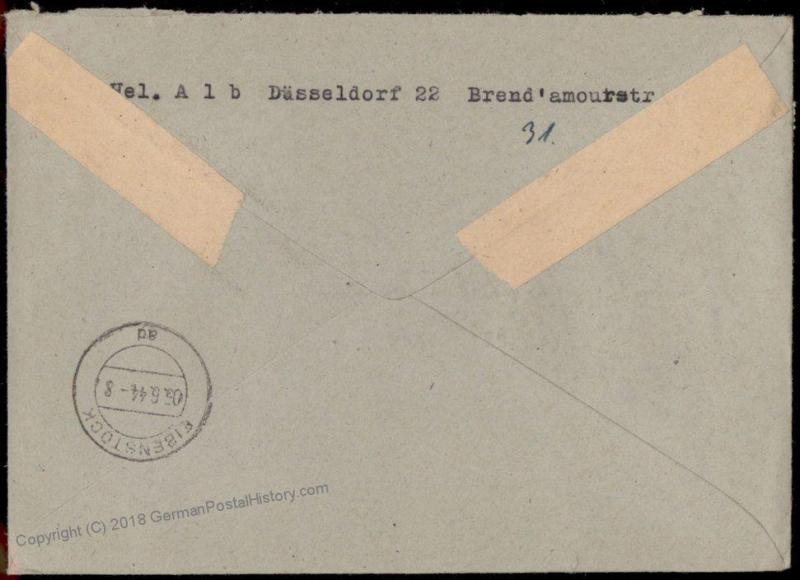 Germany 1944 Helden der Wehrmacht II Heroes Series Registered Cover 71712