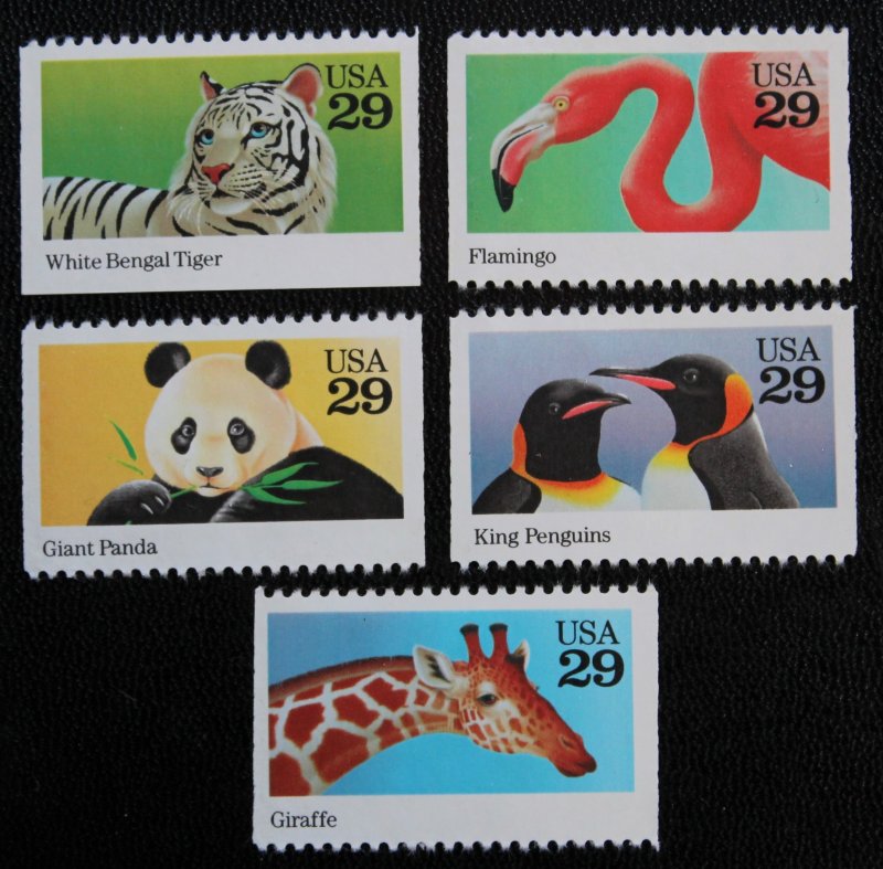 US #2705-09 MNG MINT NO GUM 29c Wild Animals 1992