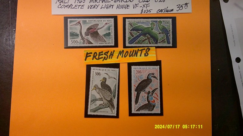 Mali 1965 Airmail Birds Scott# C25-C28 Complete VF-XF Mint Light Hinge
