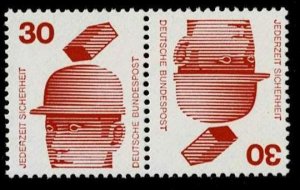 Germany 1971 Sc.#1078 MNH tête-bêche pair of booklet sheet,  Accident Prevention
