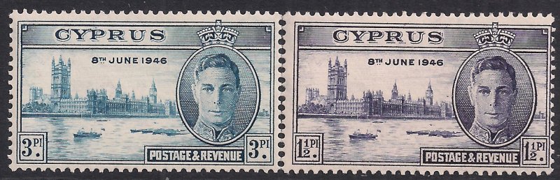 Cyprus 1946 KGV1 Set of Victory Umm SG 164 - 165 ( 1120 ) 